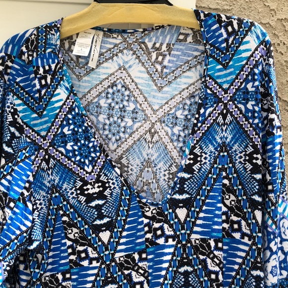 Kenneth Cole Blue Long Sleeve Top SzLG NWTS - Picture 3 of 10